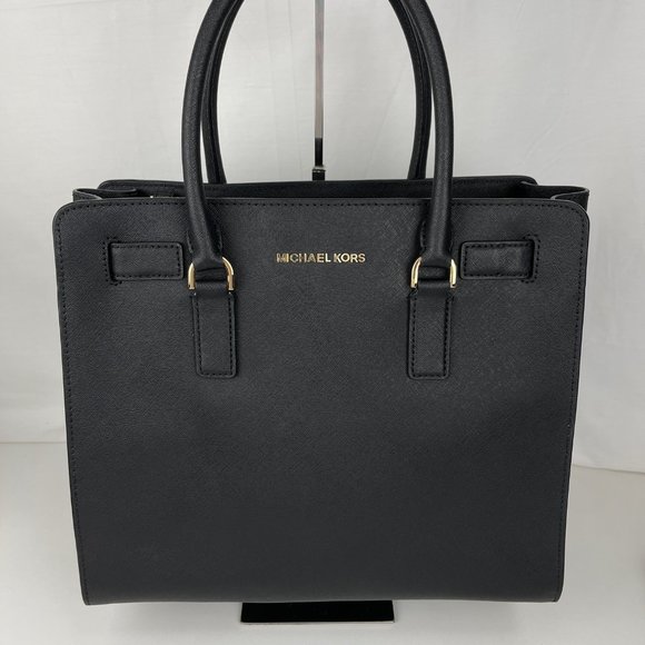 Michael Kors Handbags - New Michael Kors Hamilton Black Leather Satchel